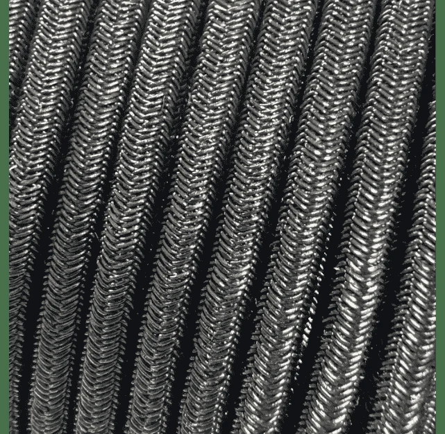 Schwarzes geflochtenes Expanderseil, Detail des Seilmantels